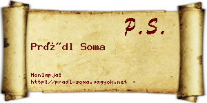 Prádl Soma névjegykártya